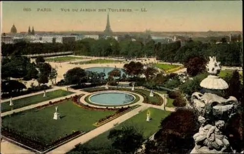 Ak Paris I Louvre, Jardin des Tuileries