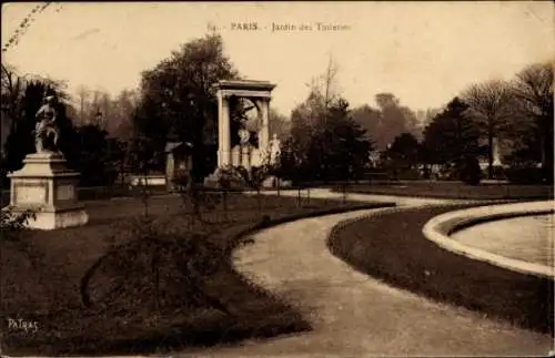 Ak Paris I Louvre, Jardin des Tuileries