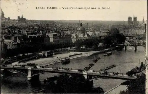 Ak Paris I Louvre, Panorama, sur la Seine