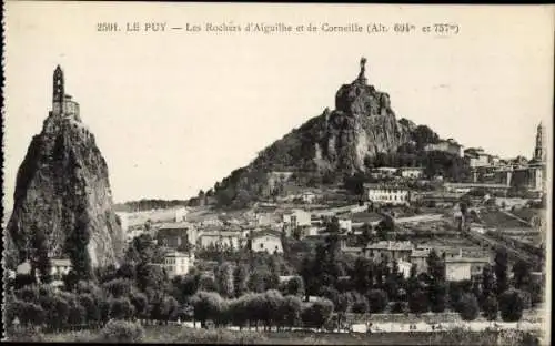 Ak Le Puy en Velay Haute Loire, Rochers d'Aiguilhe, Corneille