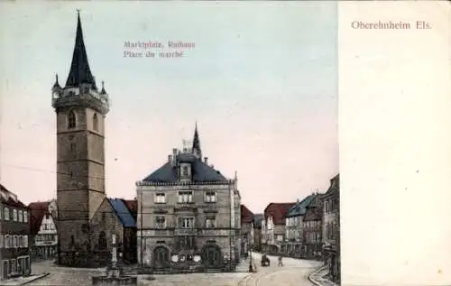 Ak Obernai Oberehnheim Elsass Bas Rhin, Marktplatz, Rathaus