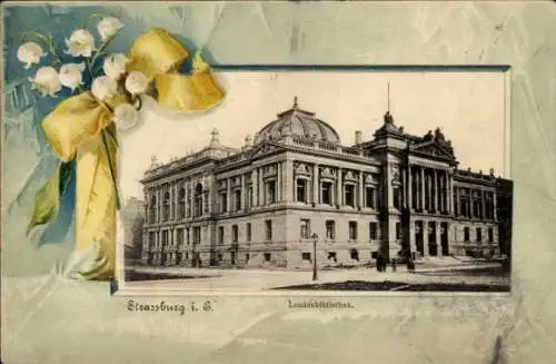 Passepartout Ak Strasbourg Straßburg Elsass Bas Rhin, Landesbibliothek