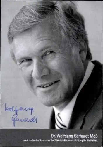 Ak Politiker Wolfgang Gerhardt, Portrait, Autogramm