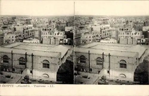 Stereo Ak Alexandria Ägypten, Panorama