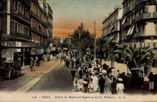 Ak Oran Algerien, Eingang des Boulevard Seguin zum Militärkreis
