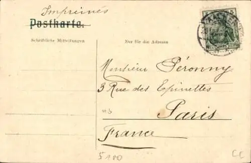 Ak Aachen, Theater, Denkmal Kaiser Wilhelm I.