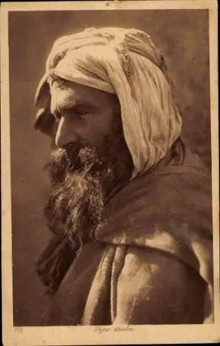 Ak Männerportraiit, Maghreb, Turban
