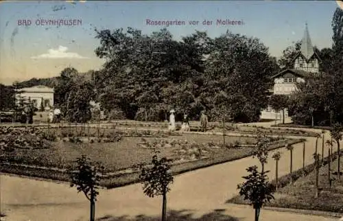 Ak Bad Oeynhausen in Westfalen, Rosengarten vor der Molkerei