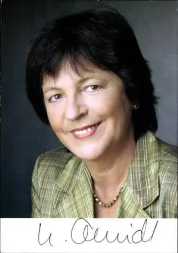 Foto Politikerin Ulla Schmidt, SPD, Ehemalige Deutsche Bundesministerin für Gesundheit, Autogramm