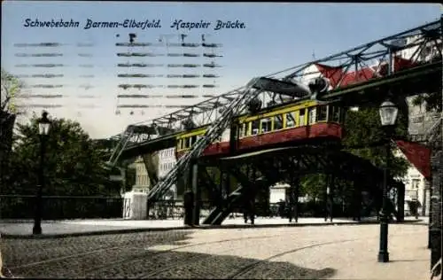 Ak Wuppertal, Schwebebahn, Haspeler Brücke