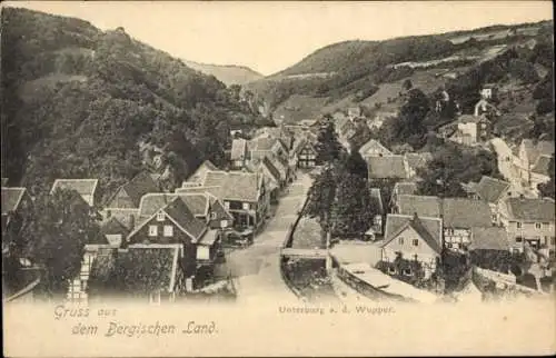 Ak Unterburg Burg an der Wupper Solingen, Panorama