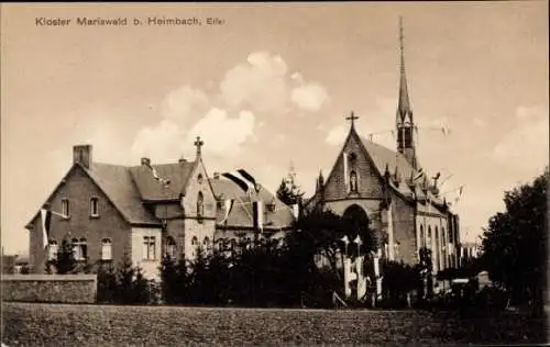 Ak Heimbach in der Eifel, Kloster Mariawald, Fahnenschmuck