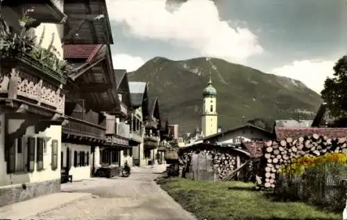 Ak Garmisch Partenkirchen in Oberbayern, Sonnenstraße, Wank, Kirchturm
