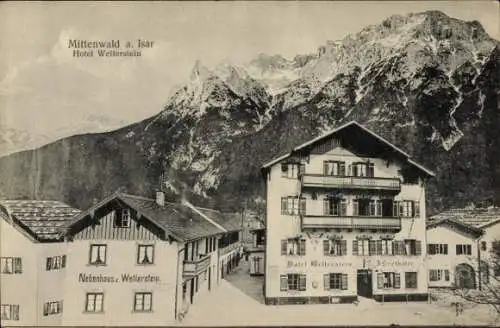 Ak Mittenwald in Oberbayern, Hotel Wetterstein