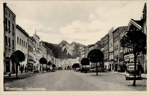 Ak Wasserburg am Inn Oberbayern, Ledererstraße, Autos