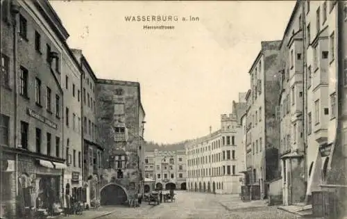 Ak Wasserburg am Inn Oberbayern, Herrenstraße