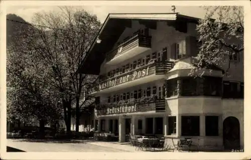 Ak Bayrischzell im Mangfallgebirge Oberbayern, Gasthof zur Post