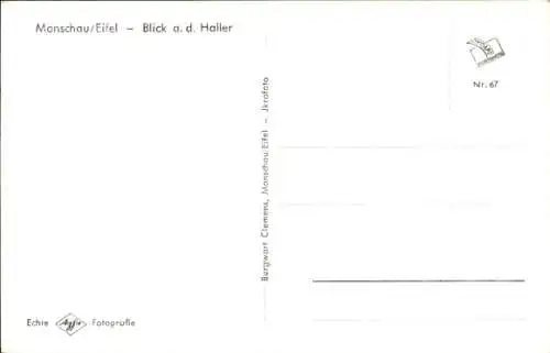 Ak Monschau Montjoie in der Eifel, Teilansicht, Haller