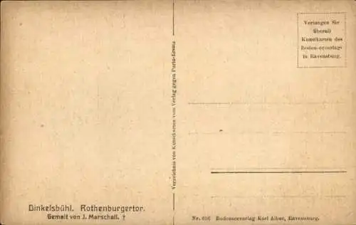 Künstler Ak Dinkelsbühl in Mittelfranken, Rothenburgertor