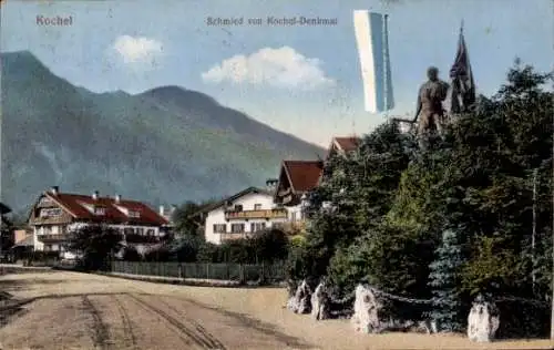 Ak Kochel am See in Oberbayern, Schmied von Kochel Denkmal