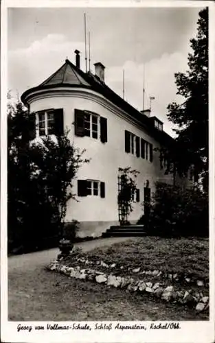 Ak Kochel am See Oberbayern, Georg von Vollmar Schule, Schloss Aspenstein