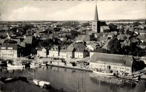 Ak Neustadt in Holstein, Totalansicht, Hafen