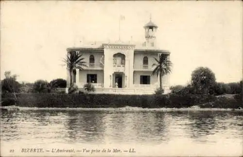 Ak Bizerte Tunesien, L'Amirauté, Vue prise de la Mer