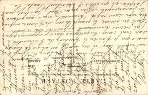 Handgemalt Ak Veilchen udn Vergissmeinnichtblüten