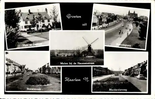 Ak Haarlem Nordholland, Molen, Eksterstraat, Muiderslotweg
