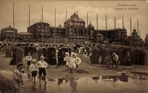 Ak Scheveningen Den Haag Südholland, Strand, Kurhaus