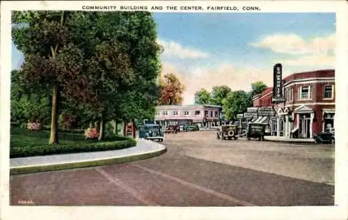Ak Fairfield Connecticut USA, Gemeinschaftsgebäude und Zentrum