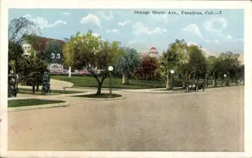 Ak Pasadena Kalifornien USA, Orange Grove Avenue