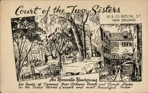 Ak New Orleans Louisiana USA, Gericht der zwei Schwestern
