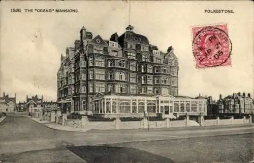 Ak Folkestone Kent England, Die großen Herrenhäuser