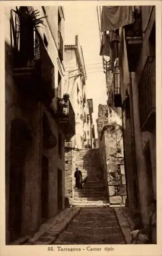 AK Tarragona Katalonien Spanien, Carrer typisch