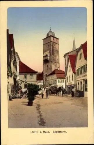 Ak Lohr am Main Unterfranken, Stadtturm