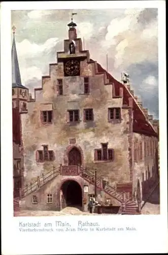 Künstler Ak Dietz, Jean, Karlstadt am Main, Rathaus