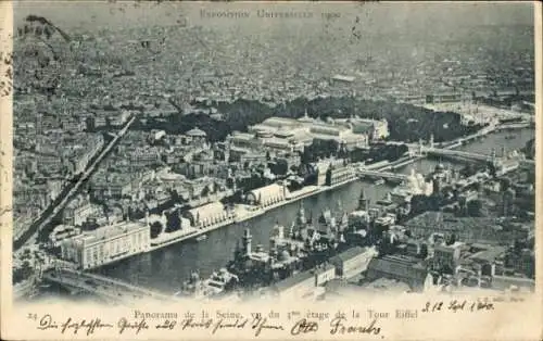 Ak Paris, Exposition Universelle de 1900, Panorama de la Seine