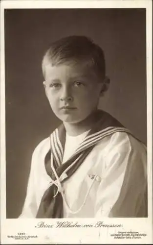 Ak Prinz Wilhelm von Preußen, Kinderportrait, Matrosenanzug