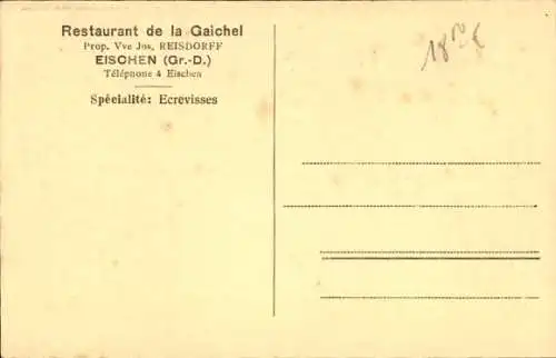 Ak Eischen Hobscheid Luxemburg, Restaurant de la Gaichel