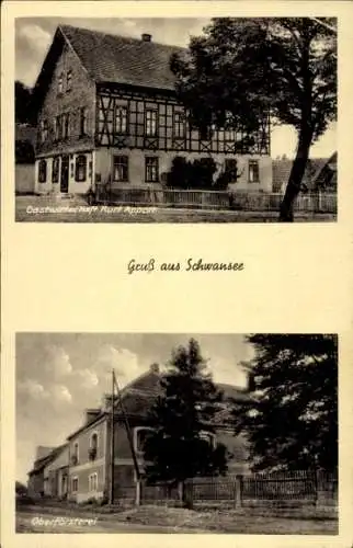 Ak Groß Schwansee Kalkhorst Mecklenburg, Gasthof, Oberförsterei