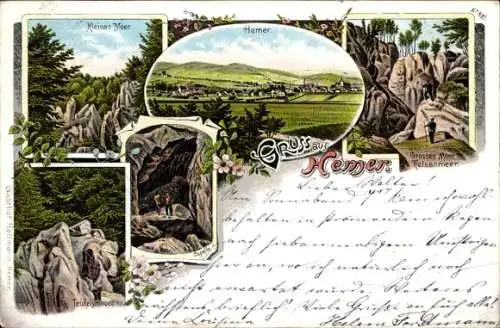 Litho Hemer im Sauerland, Felsenmeer, Großes und Kleines Meer, Teufelsmauer, Capelle