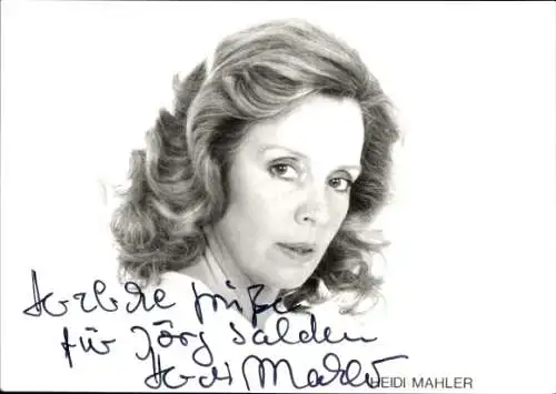 Ak Schauspielerin Heidi Mahler, Portrait, Autogramm