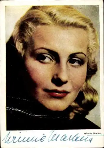 Ak Schauspielerin Winnie Markus, Portrait, Autogramm