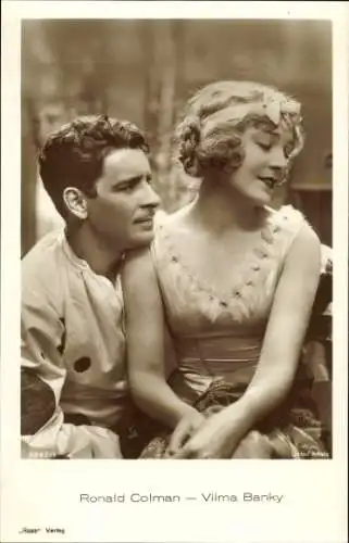 Ak Schauspieler Ronald Colman und Vilma Banky, Portrait