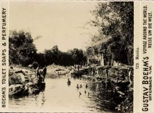 Foto Manila Philippinen, Gustav Boehm's Reise um die Welt, Boehm's Toilettenseifen, Reklame