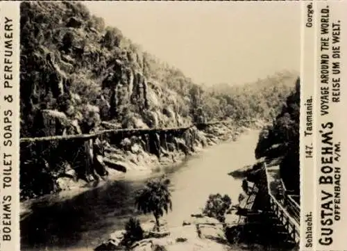 Foto Tasmanien Australien, Reklame, Gustav Boehm's Reise um die Welt, Boehm's Toilettenseifen