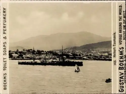 Foto Hobart Australien, Reklame, Gustav Boehm's Reise um die Welt, Boehm's Toilettenseifen