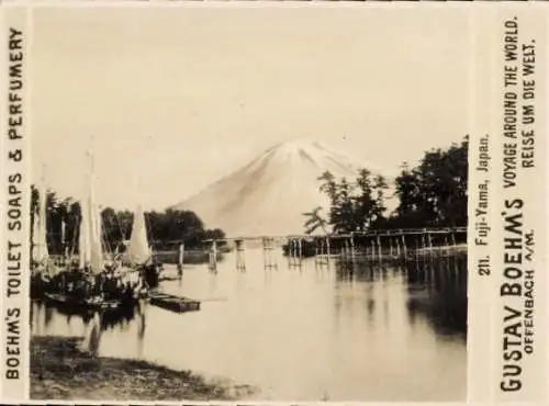 Foto Japan, Fuji-Yama, Reklame, Gustav Boehm's Reise um die Welt, Boehm's Toilettenseifen