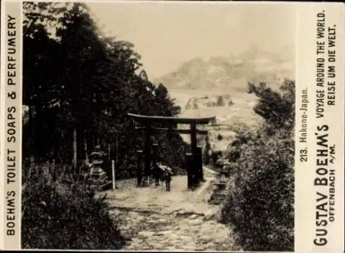 Foto Hakone Japan, Reklame, Gustav Boehm's Reise um die Welt, Boehm's Toilettenseifen